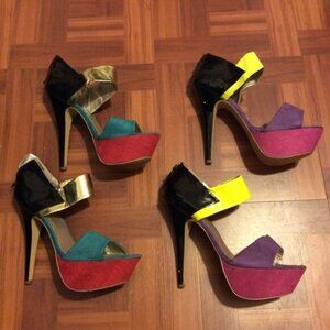 Multi-colored Platform High heels